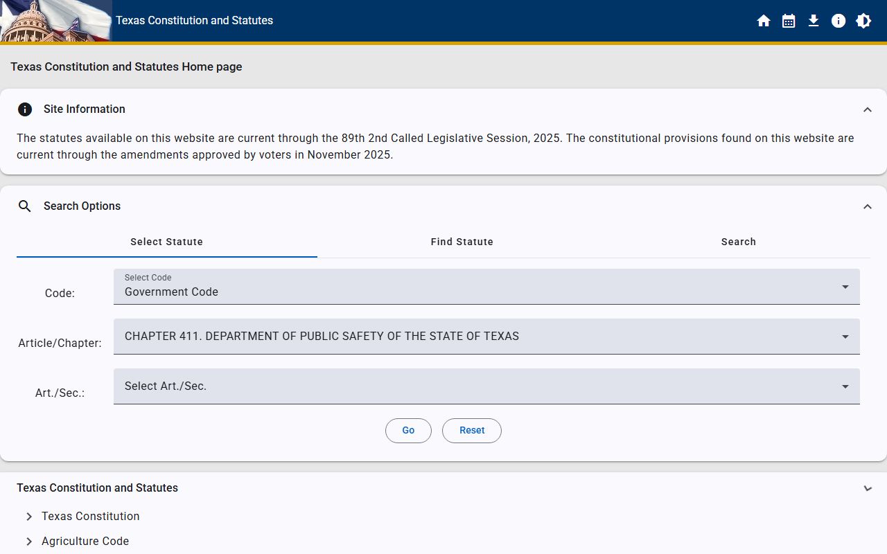 Texas Government Code Chapter 411 criminal history record information