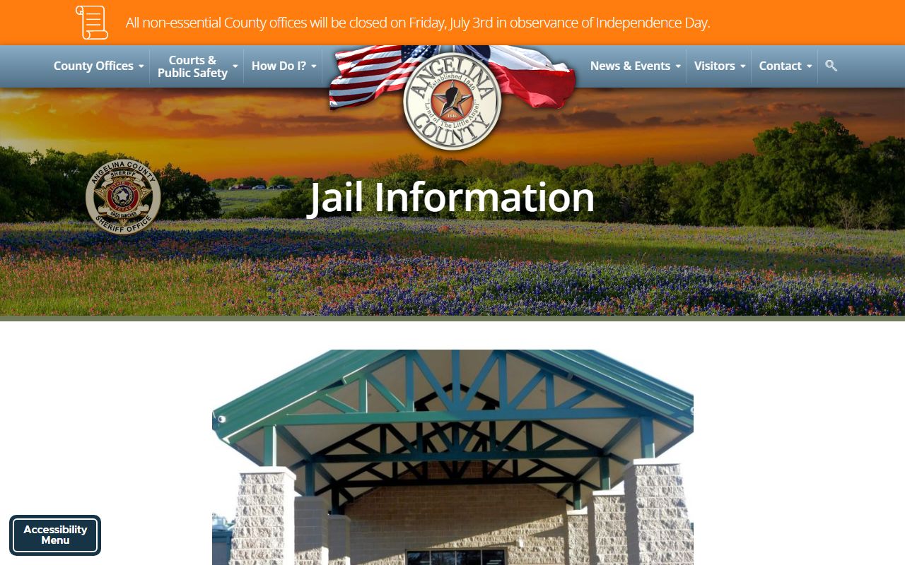 Angelina County Detention Center jail information and inmate population details